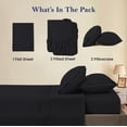 thumbnail image 4 of 5-Piece Split California King Sheet Set, 800 Thread Count, 100% Egyptian Cotton, Color Black Stripe Pattern, Fits 16-Inch Deep Mattresses, 4 of 5