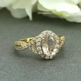 thumbnail image 3 of HeartsAndYou 1.9ct Natural Morganite Halo Infinity Engagement Ring 100% 14k SOLID Yellow Gold, 3 of 5