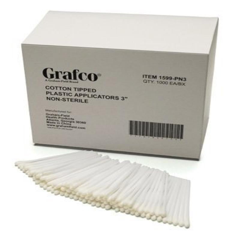 GF Health 1599PN6 Plastic CottonTipped Plastic Applicators, 6" (Pack