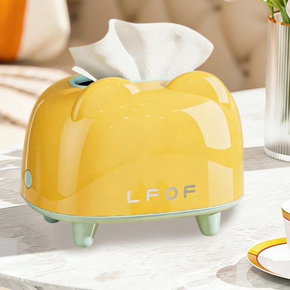 HOARBOEG Cute Animal Ear Tissue Box Cover, Decorative Paper Towel Holder Dispenser for Living Room & Bedroom, Large Capacity Modern Home Decor