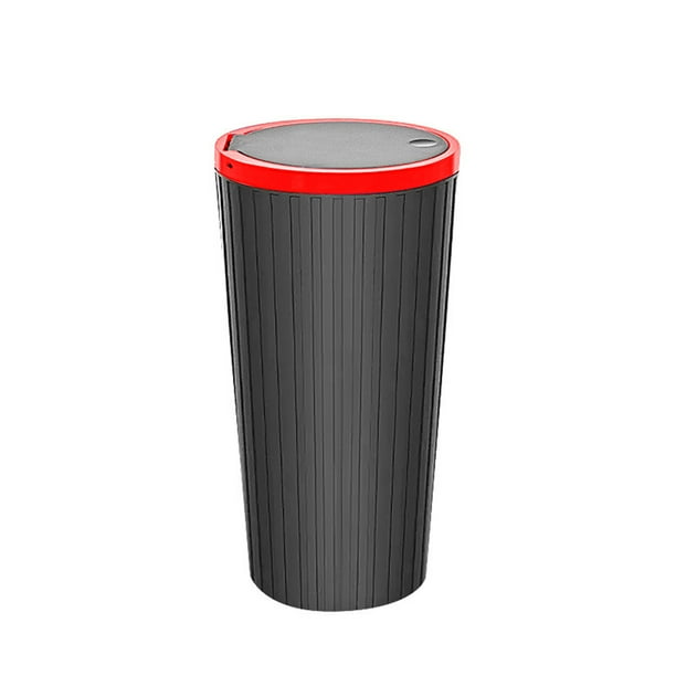 Pisexur Accesorios para coches, Electrónica para cochesCubo de basura pequeño para coche, de 550 ml, fácil de limpiar, con tapa de apertura con un solo clic, minicaja de almacenamiento para taza de c
