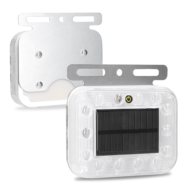 Car Solar Flashing Light Color LED Night Warning Light IP67 Waterproof Tail Lamp Support 3 Flashing Modes for Car Truck Tractor Construction Vehicle