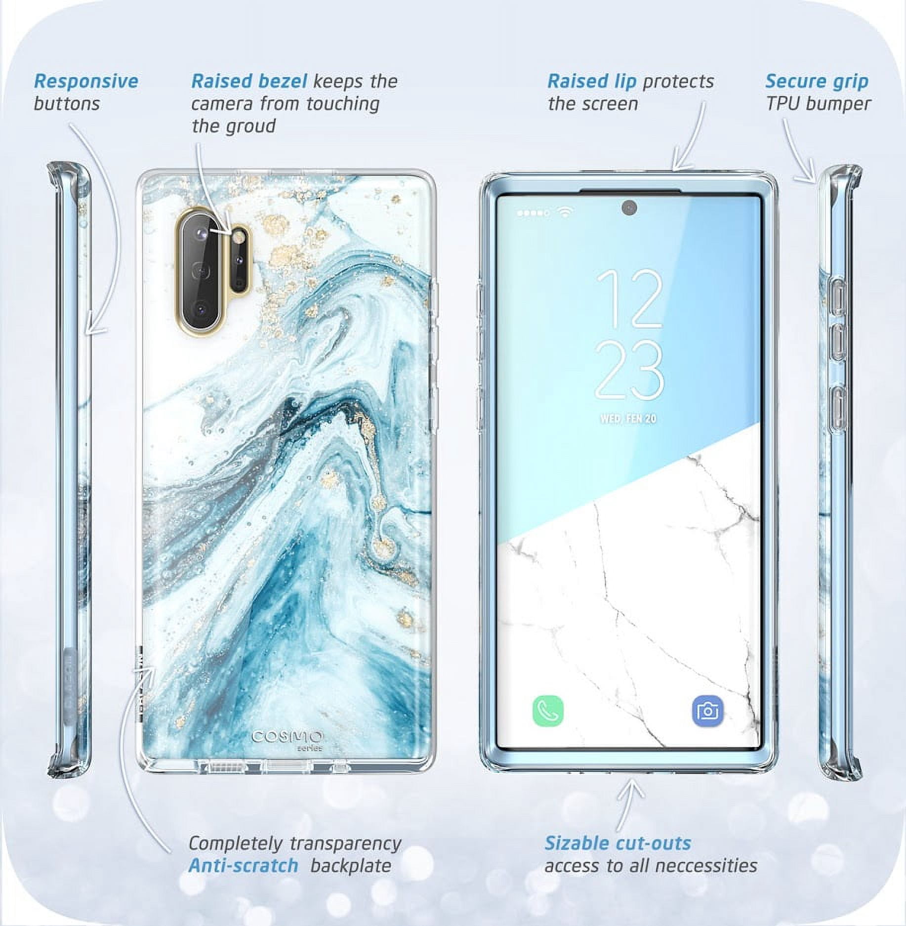 i-Blason Cosmo Series Case for Galaxy Note 10+ Pro/Plus 5G 2019 Release, Slim Stylish Protective Bumper Case Without Built-in Screen Protector (Blue)