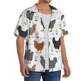 thumbnail image 4 of Xecao offers the Retro Rooster for Men's Casual Short-sleeved Shirt, a button-up collared shirt with a pocket, perfect for beach vacations and yacht travel in the 3X-Large size., 4 of 7