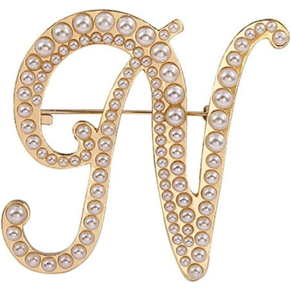 EONQY Letter Brooch Pins, Alphabet Initial Brooch Pin English Letters Pearls Brooch Pin Decoration Pin Lapel Pin Collar Pin