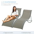 thumbnail image 4 of Outsunny Chaises Longues d'Extérieur Pliables en S - Ensemble de 2, Gris Pâle, 4 of 10