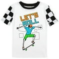 thumbnail image 2 of Let's Roll Youth Boy's Black & White Checkered Short Sleeve Shirt & Sleep Pants Set, 2 of 5