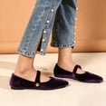 thumbnail image 7 of SuTry Women's Mary Jane Flats Pointed Toe Velvet Strap Slip On Comfortable Elegant Vintage Casual Daily Walking Shoes(36), 7 of 7