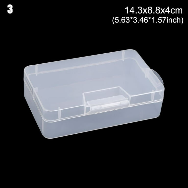Square Clear Plastic 4 Sizes Clips Boxes Storage Box Pill Storage Supply  Craft Bead Holder Jewelry Diamond Container 14.3X8.8X4CM