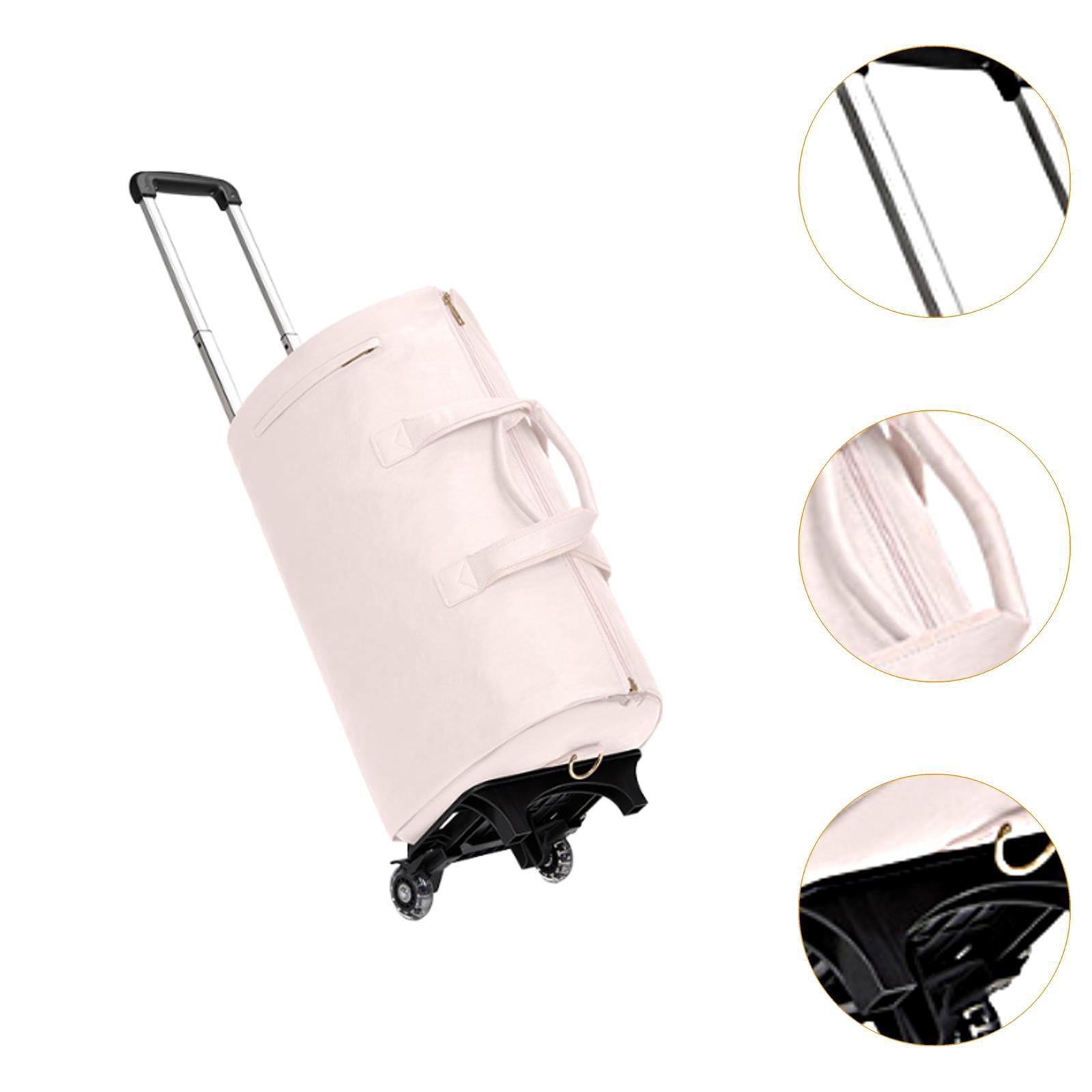 Wxqbjtam Rolling Garment Bag with Wheels Handbag Large Capacity Trendy Garment Duffel Bag Pink
