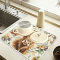 thumbnail image 2 of Yayeee Dish Drying Mat for Kitchen Counter 16" x 18" Microfiber Super Absorbent Coffee Decorative Pad, Floral Cow, 2 of 9