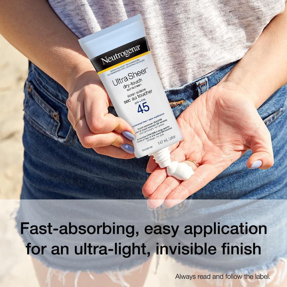 Neutrogena Sunscreen Lotion SPF 45, Ultra Sheer Dry Touch, 147 mL