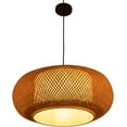 thumbnail image 6 of TFCFL Hand-Woven Bamboo Pendant Light Fixture, 23.6" Bamboo Rattan Hanging Lamp, One-Light Adjustable Boho Basket Handmade Woven Pendant Lighting for Dining Living Bedroom Kitchen Farmhouse, 6 of 9