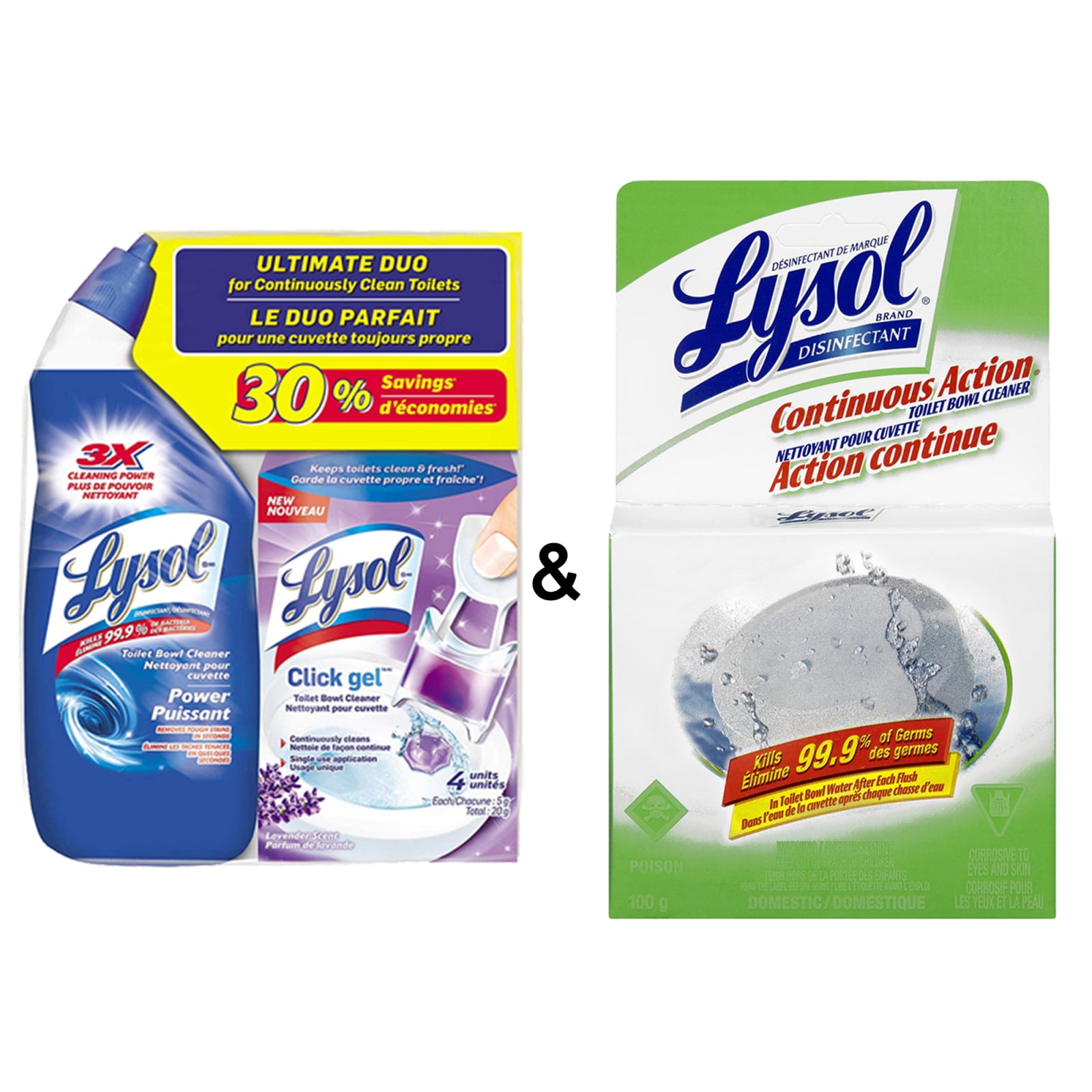 Lysol Toilet Bowl Cleaner and Click Gel Ultimate Duo Value Pack for