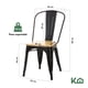 thumbnail image 5 of Set De 2 Sillas Tolix Con Asiento De Madera Para Comedor Interior Exterior negro, 5 of 8