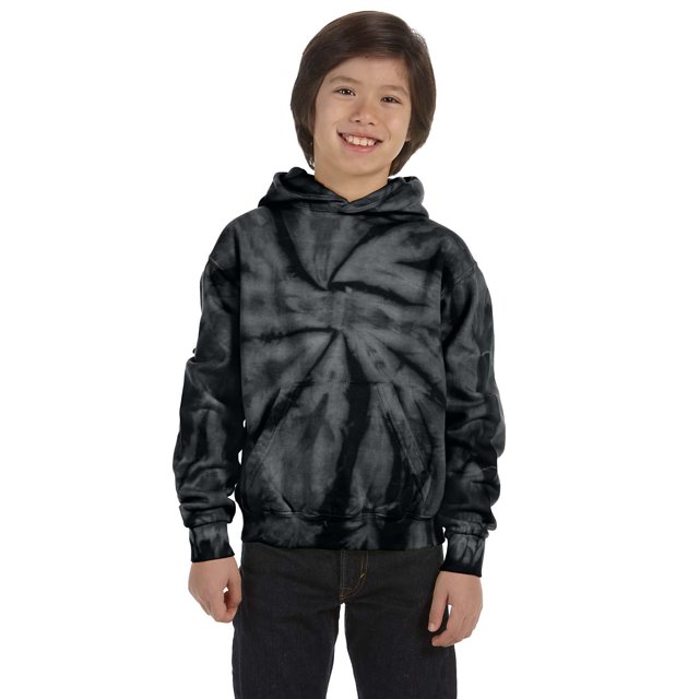 Jóvenes 8.5 oz. Sudadera con capucha tie-dyed SPIDER BLACK XS teñido anudado CD877Y