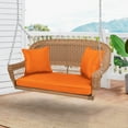 thumbnail image 3 of Jeco Balançoire de Porche Suspendue en Osier de Résine Miel avec Coussin, Orange, 3 of 9