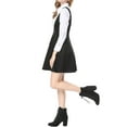 thumbnail image 4 of MODA NOVA Junior's Overall Pinafore Dress Button Decor Above Knee Suspender Skirt, 4 of 7