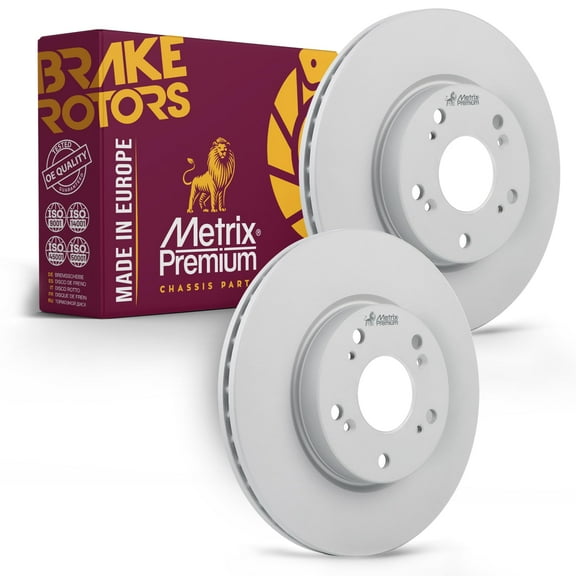 Metrix Premium Chassis Parts - 11.1 inch (282mm) 2 PC Front Coated Vented Brake Rotor Fits 2012-2015 Honda Civic, 2013 Acura ILX, Replacement 981001, Made in Europe