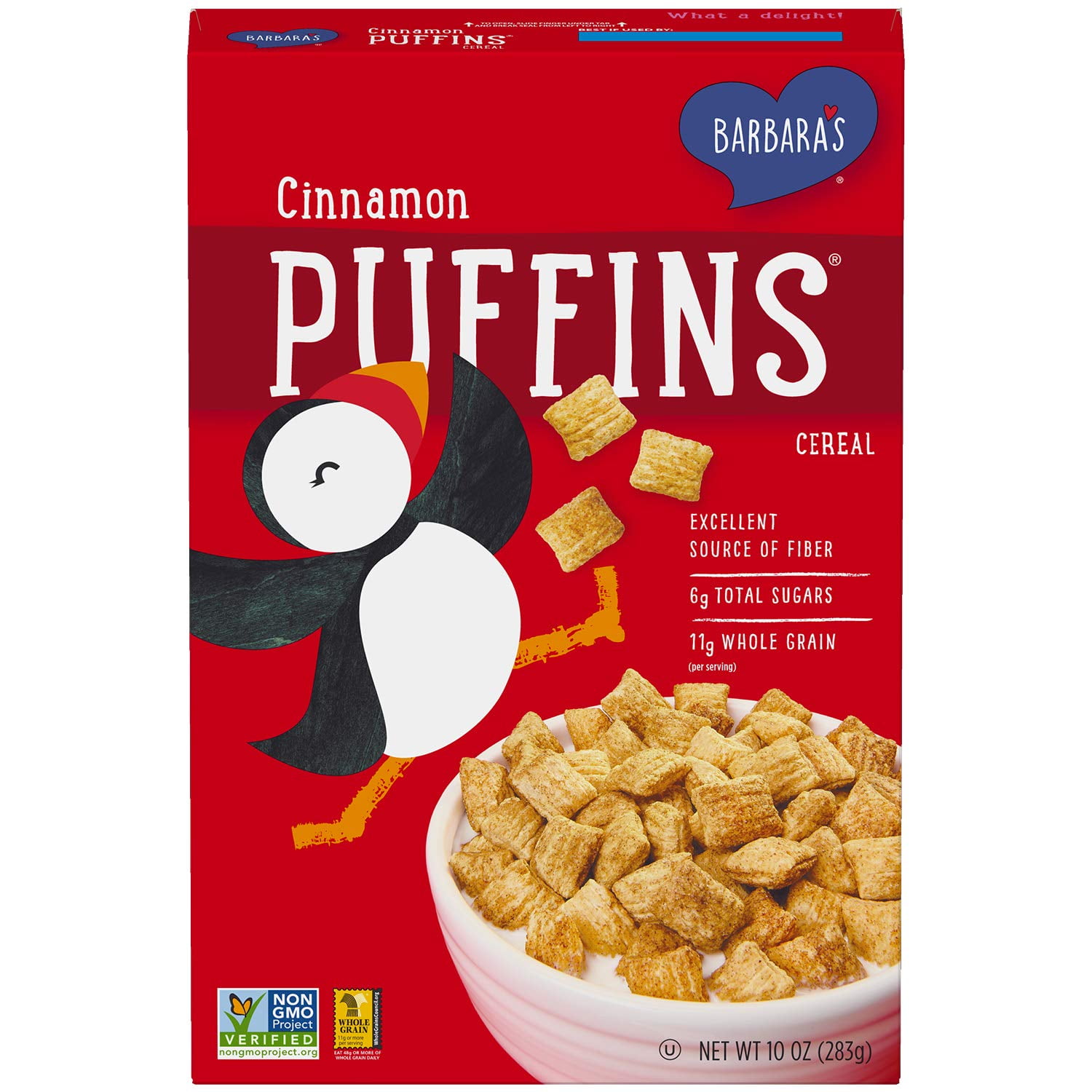 Barbara's Puffins Cinnamon Cereal, Non-GMO, Vegan, 10 Oz ...