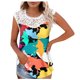 thumbnail image 1 of Camiseta sin mangas de encaje con estampado de mujer Camiseta sin mangas de empalme de cuello redondo Camiseta ligera y cómoda delgada OAVQHLG3B Store lin121212, 1 of 5