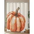 thumbnail image 4 of Fall Shower Curtain Orange Pumpkin Shower Curtains for Bathroom Thanksgiving Decor, Waterproof Polyester Shower Curtain Set with Hooks, Extra Long 72" x 84" Autumn Pumpkin, 4 of 6