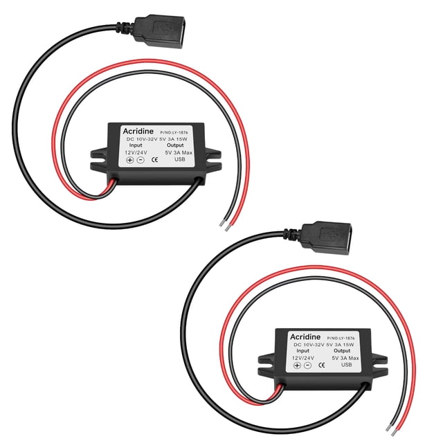 Adaptador convertidor DC-DC Buck Module 12V/24V a 5V 3A USB