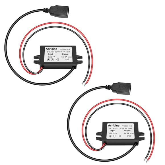 Adaptador convertidor DC-DC Buck Module 12V/24V a 5V 3A USB