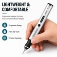thumbnail image 3 of Wiher Electric Engraving Pen with 37 Bits, USB Rechargeable Cordless Etching Engraving Tool, Portable DIY Rotary Engraver for Jewelry Wood Glass Stone Carving(Gray), 3 of 7