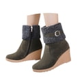 thumbnail image 3 of YLYL Womens Wedge Ankle Booties Casual Fashion High Heel Winter Warm Plush Short Boot, 3 of 5
