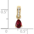 thumbnail image 2 of 14K Yellow Gold Pear Created Ruby And Diamond Pendant (Width 4.5) (Length 16.3) - Jbsp, 2 of 5