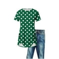 thumbnail image 4 of HADST Womens Polka Dots T-Shirts Summer Blouses Casual Irregular Hem Short Sleeve Plus Size Top S-XXL, 4 of 4
