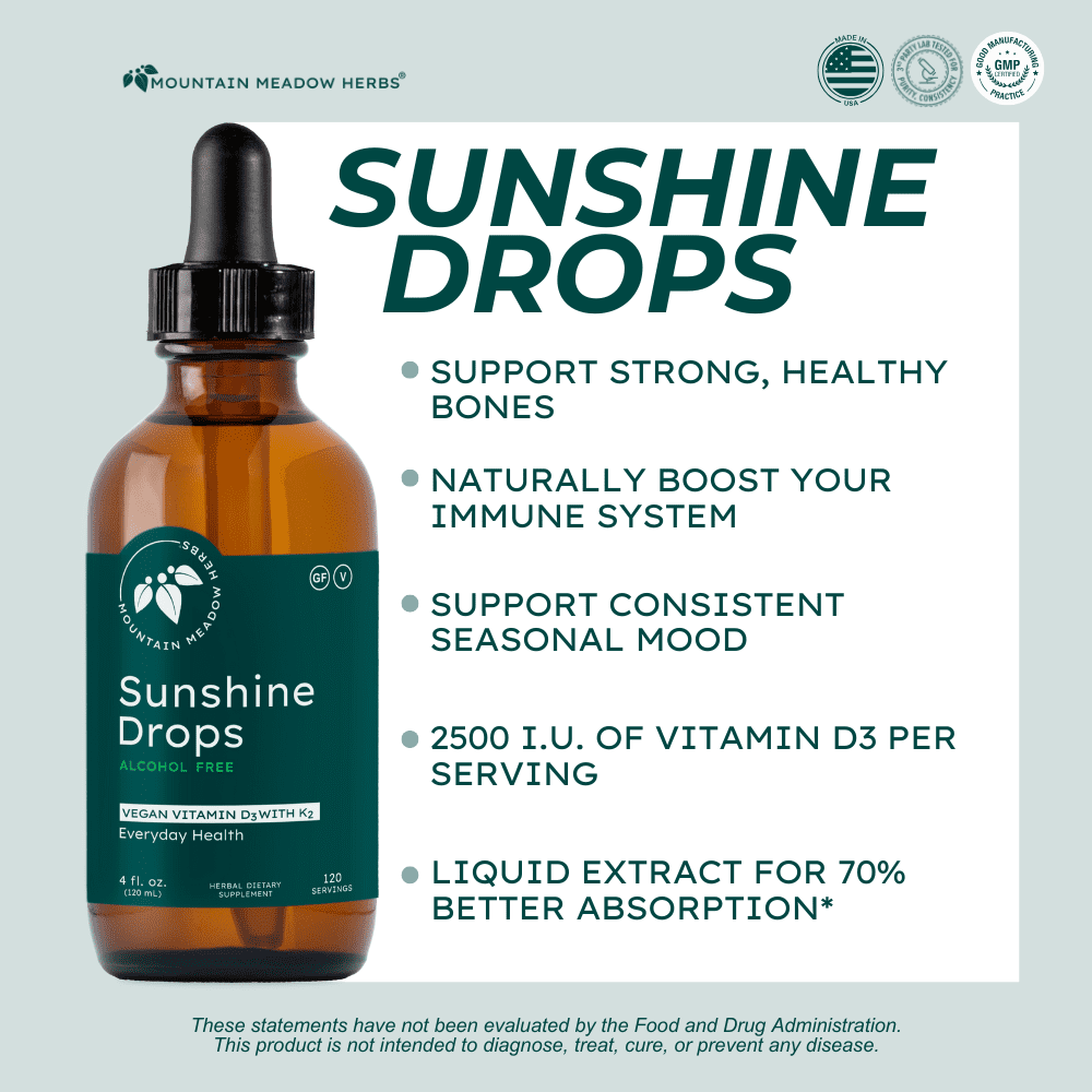 Sunshine Drops | Vegan Vitamin D and K2 Supplement | 60 Servings