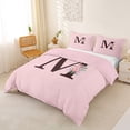 thumbnail image 3 of Erosebridal Girls Purple Pink Flowers Duvet Cover Set,Floral Rose Personalized Initial M Bedding Full For Kids Teens,Pink Reversible,3-Piece,No Comforter, 3 of 5
