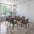 thumbnail image 2 of Juego de Comedor de Madera con 6 Sillas Tapizadas para 6 Personas, Mesa y Sillas para Comedor y Cocina, Midtown Concept Ibiza, Nogal y Gris Oscuro, 2 of 5