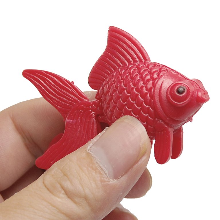 Unique Bargains 2 Pcs Aquarium Movable Tail Red Plastic Floating