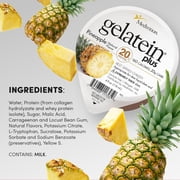 Gelatein Plus Pineapple: 20 grams of protein. Ideal for clear liquid diets, swallowing difficulties, dialysis and oncology. Great pre or post-workout snack. (36 pack)