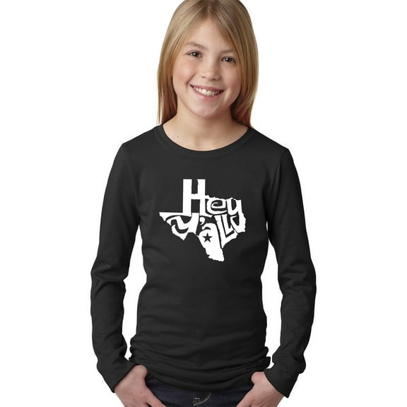 LA Pop Art Girl's Word Art Long Sleeve - Hey Yall