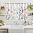 thumbnail image 2 of Spring Floral Kitchen Curtains 63 Inch Length, Vintage Summer Flower Botanical Grommet Top Bedroom Living Room Curtains, Light Filtering Cafe Curtain Drapes 2 Panels Set 104''x63'', 2 of 9