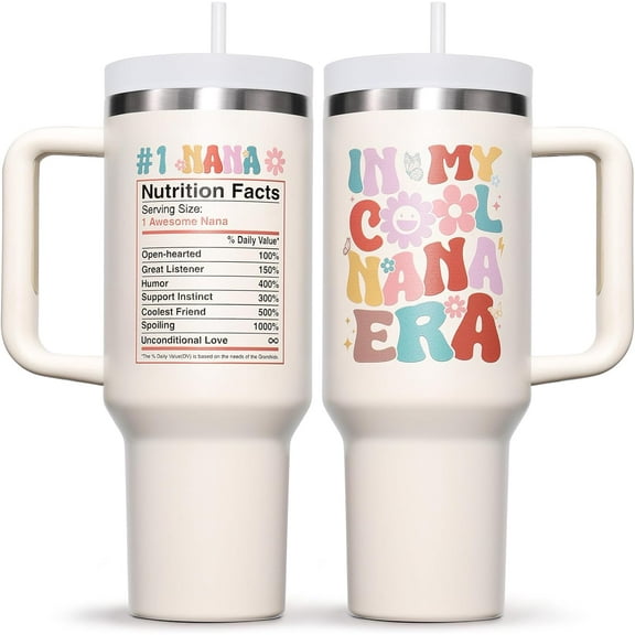 Mothers Day Gifts for Nana - 40 OZ Tumbler Best Gifts Ideas for Grandma from Granddaughter, Grandson, Grandkids - In My Cool Nana Era Insulated Cup Gigi Gift for Grandma Birthday Gift for Grandmother