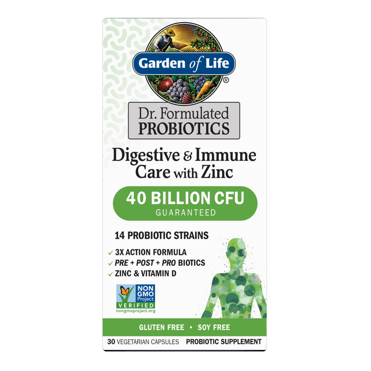 Garden Of Life Dr Formulated Probiotics Digestive And Immune Care With Zinc 30 Capsules Walmart Com Walmart Com
