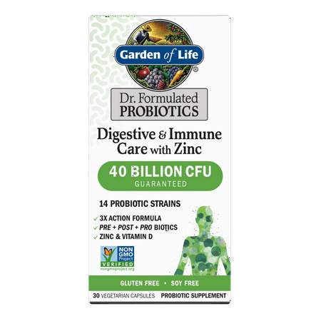 Garden of Life Dr. Formulated Probiotics Digestive & Immune Care with Zinc | 30ct Capsules