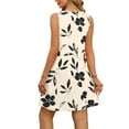 thumbnail image 4 of Weiqiqre Plus Size Summer Dresses Casual Trendy Floral Print V Neck Sleeveless Tank Dress Loose Beach Vacation Mini Vest Dress, 4 of 7