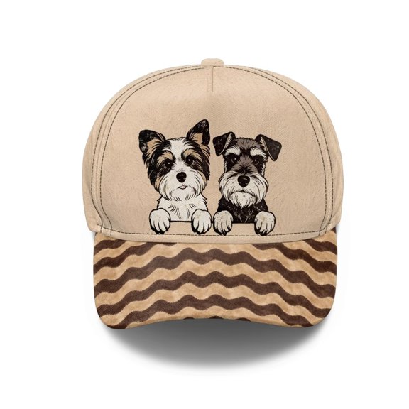 chaqlin Women's Breathable Baseball Cap with Dogs Stripes Print, Lightweight Running & Golf Hat for Outdoor Sports