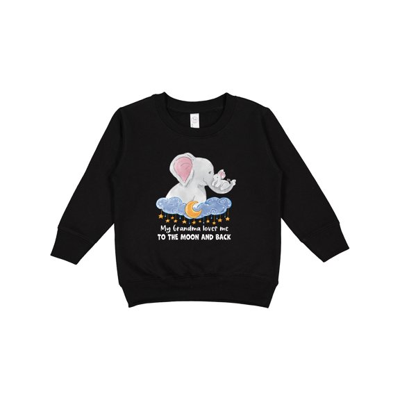 Inktastic My Grandma Loves Me to the Moon and Back Elephant Family Toddler Sweatshirt
