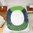 thumbnail image 5 of jejeloiu Green Rugby Helmet Full 4-Piece Reversible Football Gamer Sheet Set, 5 of 7