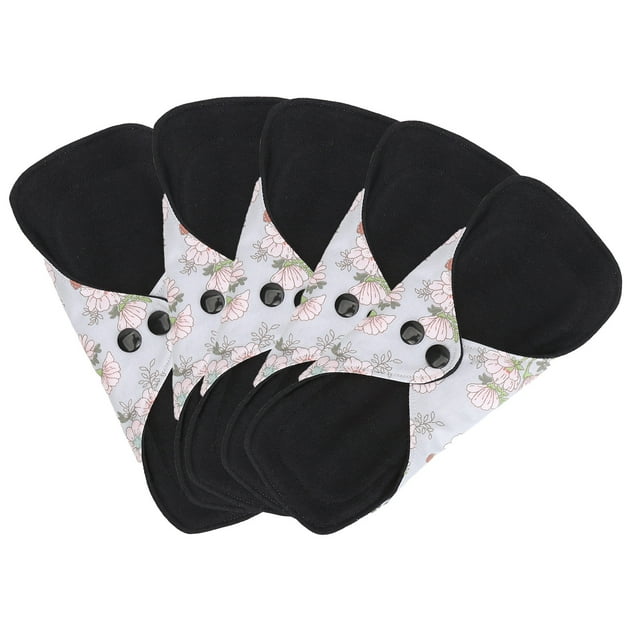 Serviettes Hygiéniques Réutilisables, Multi-Couches 5 Pcs Serviettes Hygiéniques Lavables Imperméables Respirantes Anti-Fuites pour Femmes pour Voyage