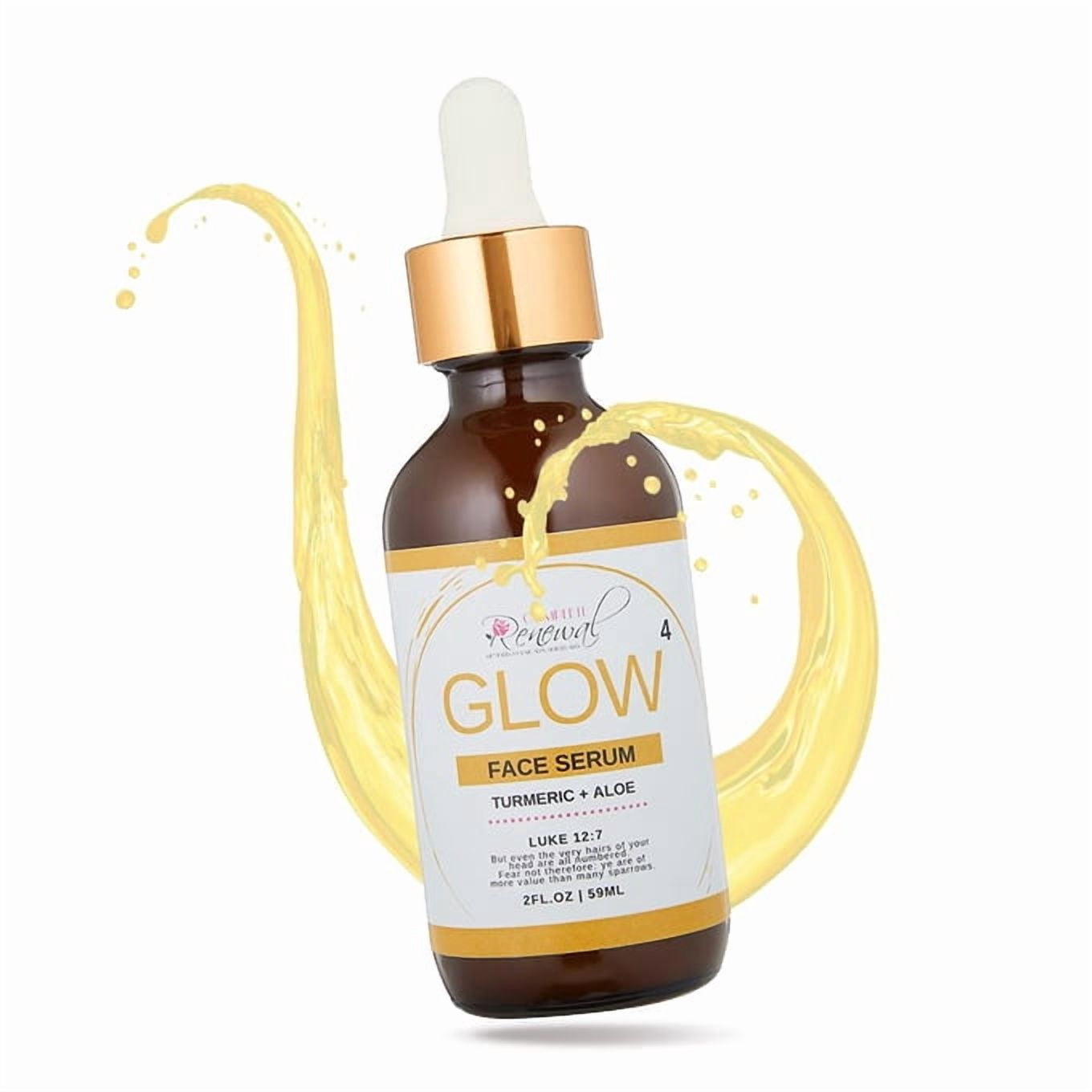 Complete Renewal Glow Face Serum with Turmeric & Aloe Vera, Lightweight Botanical Facial Oil for Uneven-Looking Skin Tone, Gentle for Sensitive Skin, 2 fl oz