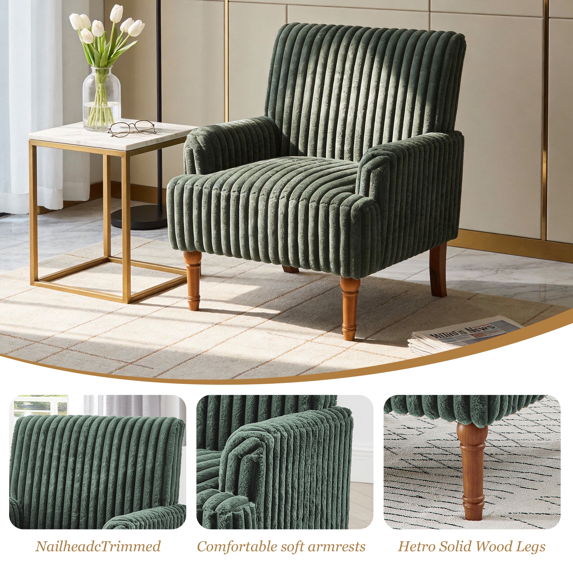 MOONMISS Accent Chair for Living Room,Green