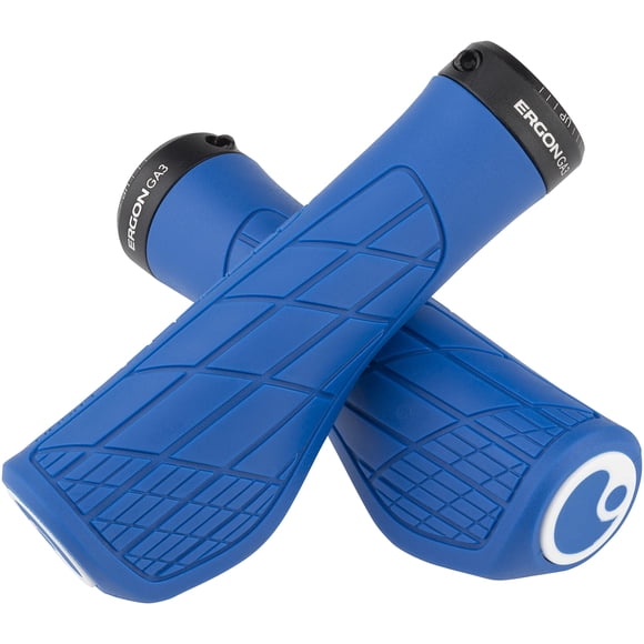 Ergon - GA3 Ergonomic Lock-on Bicycle Handlebar Grips | Standard Compatibility | for All Mountain, XC, Trail, Touring Bikes Bikes | Large | Midsummer Blue